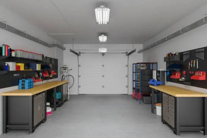 Organized garage workshop