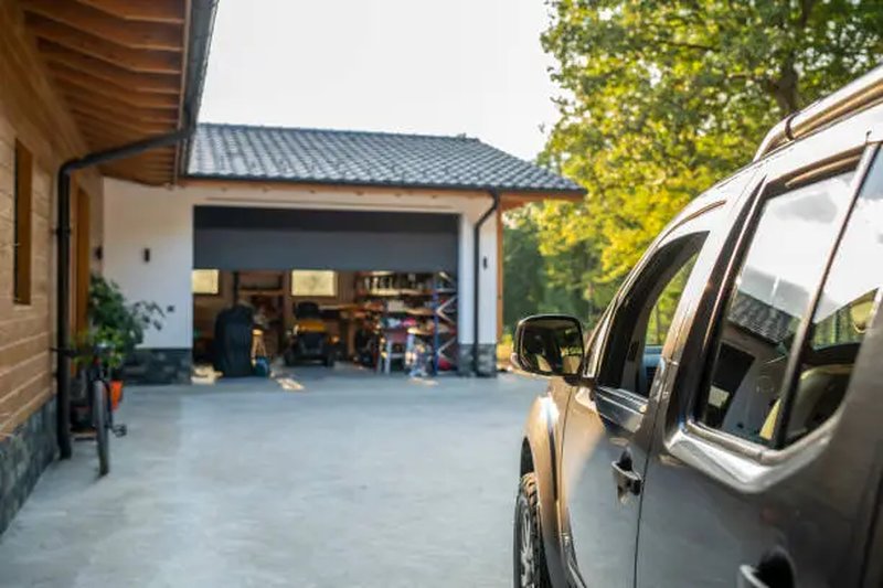 Vehicle entering home garage